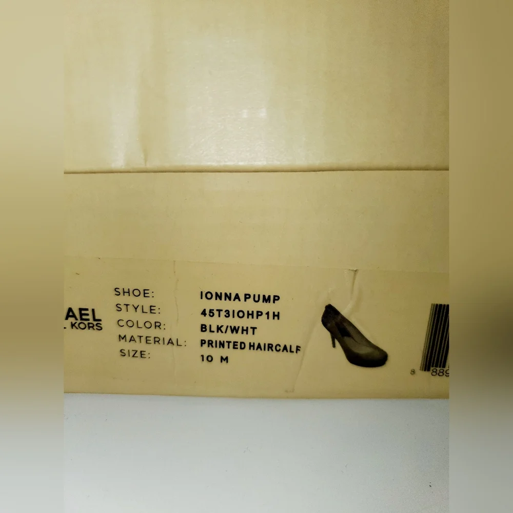 MICHAEL KORS MK Flex Mid Pump Cream Printed Haircalf Cheetah Print Size: 10M EUC - Picture 9 of 10